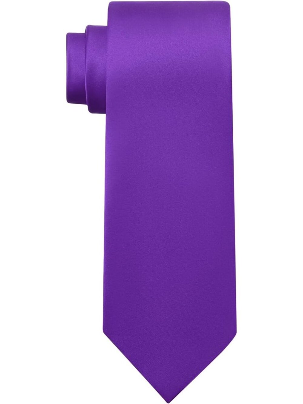 Men's Purple Solid Microfiber Plain Formal Silk Necktie For Business Dress Tie